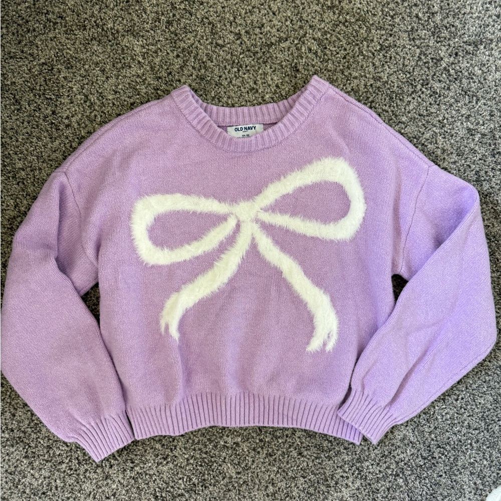 Old Navy Purple Bow Sweater - XXL (16)
